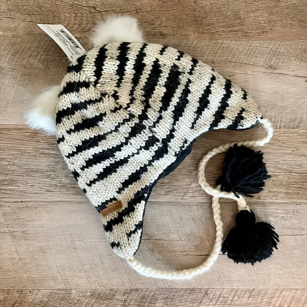 🌺 Knitwits Sal the Siberian Tiger Wool Pilot Hat NWT